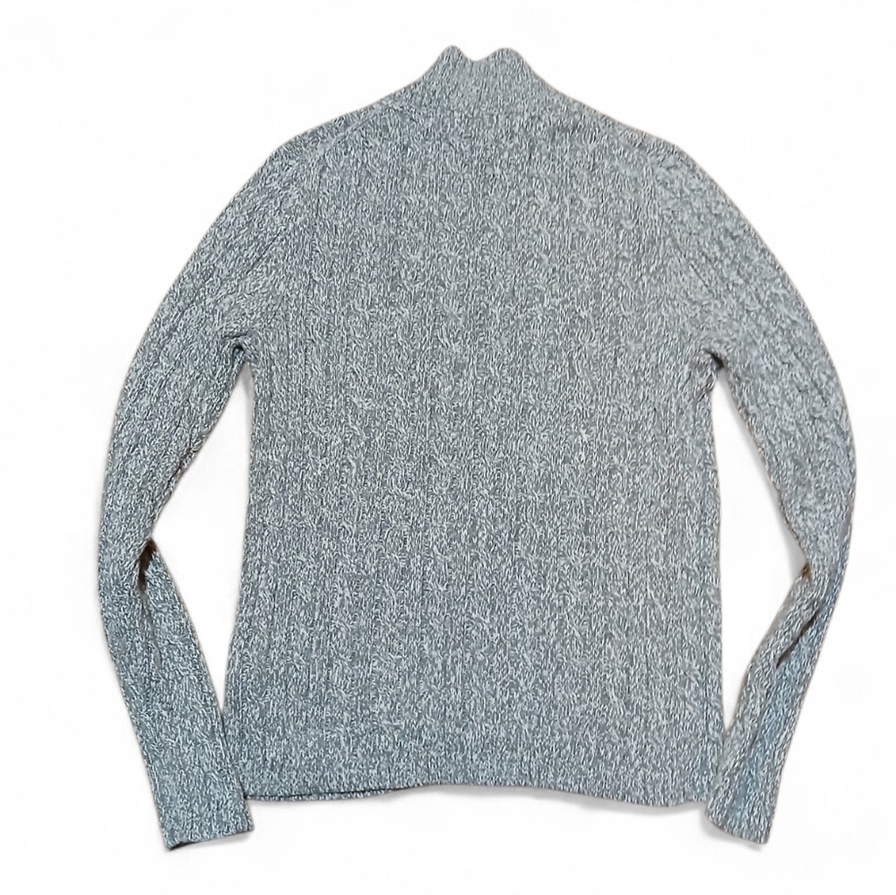 L.L. Bean Women's Size Medium Full Front Zipper 100% Cotton Gray Sweater - Picture 8 of 8